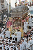 Festa di Sant Agata   procession of Devoti with the golden statue of the saint 